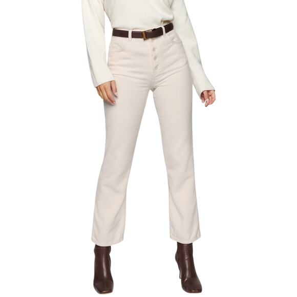 Reformation Pants - Reformation Cynthia Corduroy Pants 28 Cream Straight Cozy Nostalgic Retro Ivy